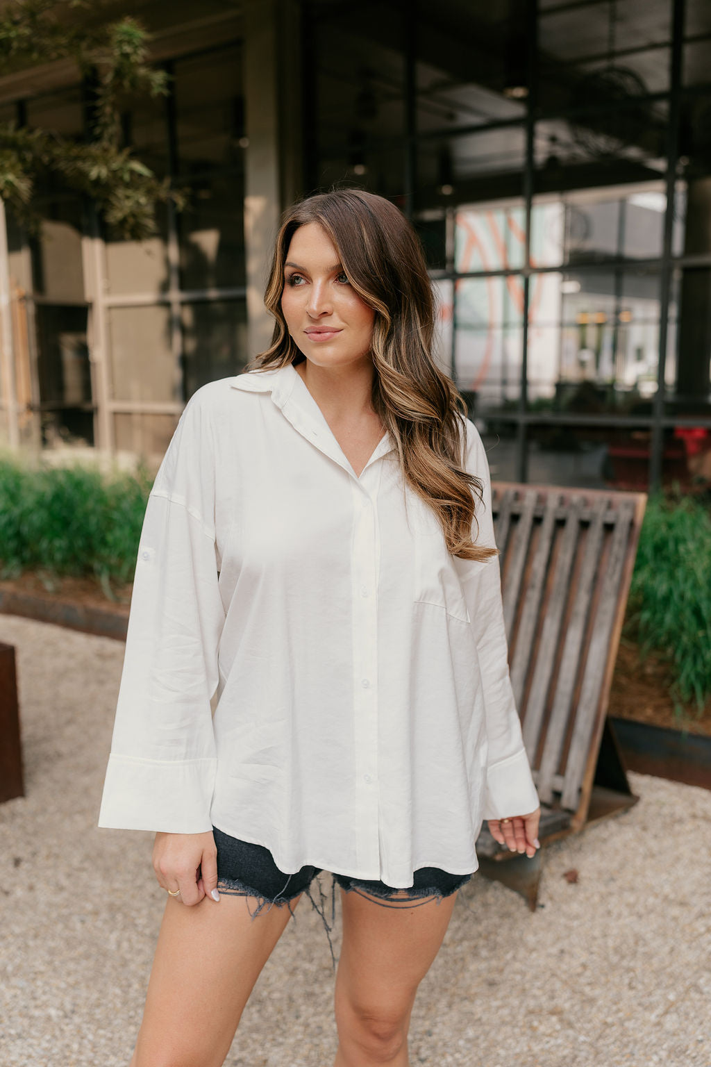 White Essential Button Up